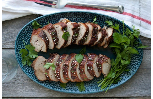 Crockpot Cherry Balsamic Glazed Pork