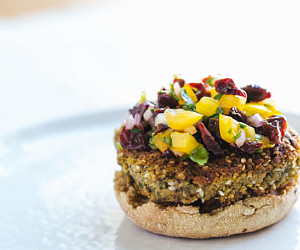 Veggie Burger with Tart Cherry Salsa