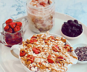 Tart Cherry Almond Butter Overnight Oats